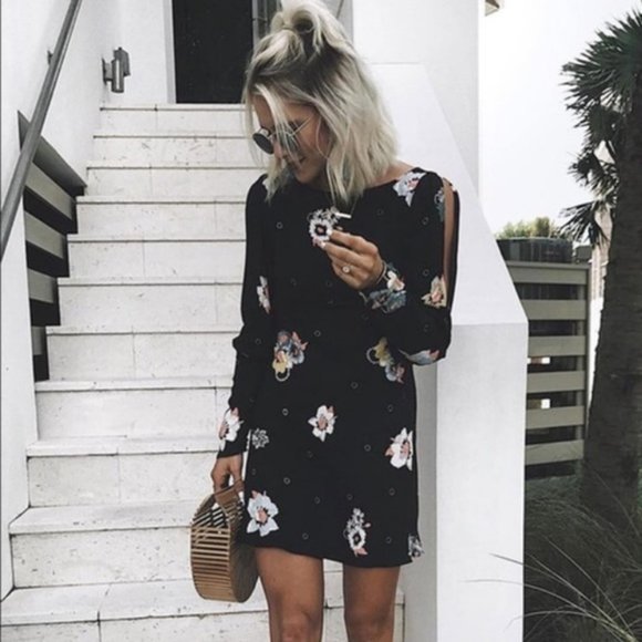 Blogger Favorite Free People Mod Retro Sunshadows Floral Mini Dress 60s 70s - 2 - Picture 5 of 14